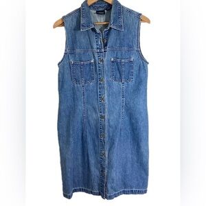 Vtg Y2K 90s Sonoma Denim Jean Dress Size L